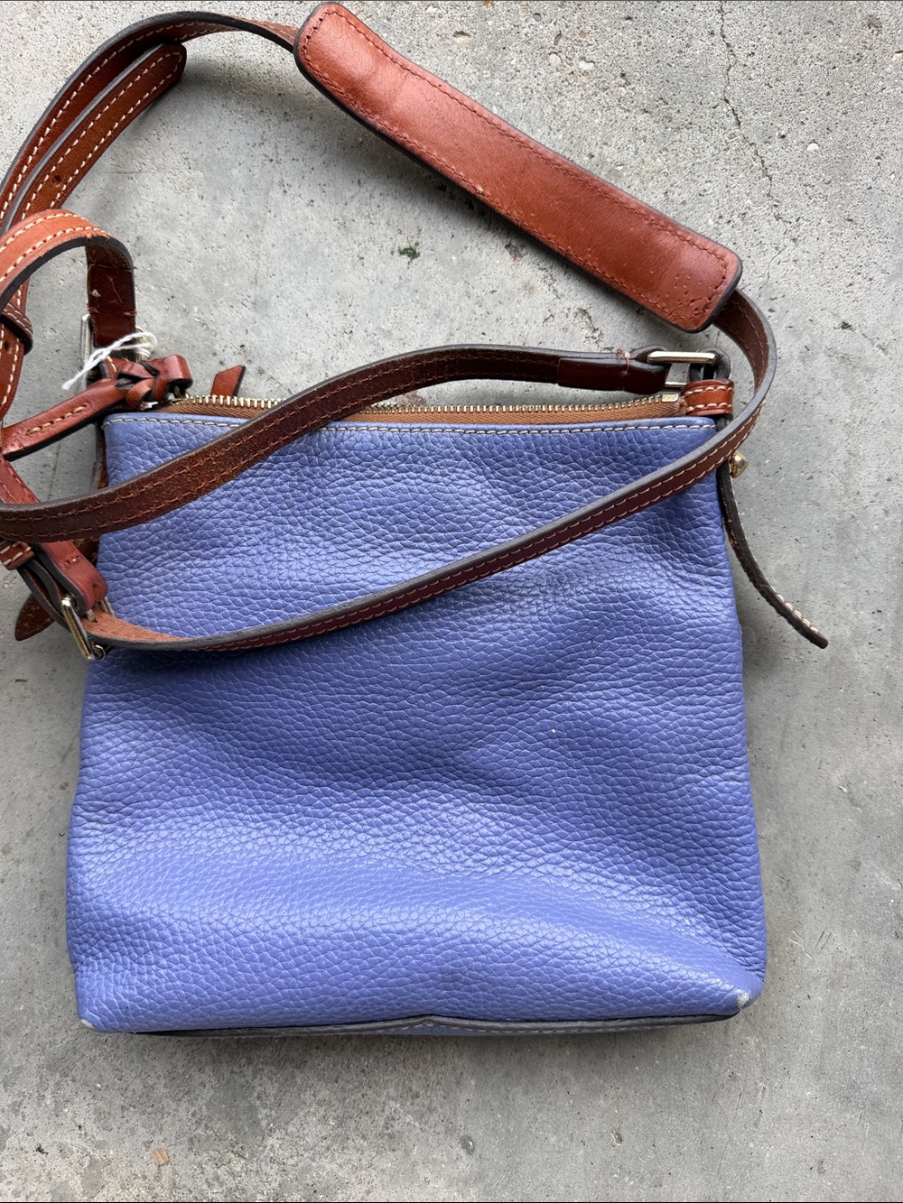 Dooney & Burke Periwinkle Pebble Leather Crossbody - Picture 5 of 6